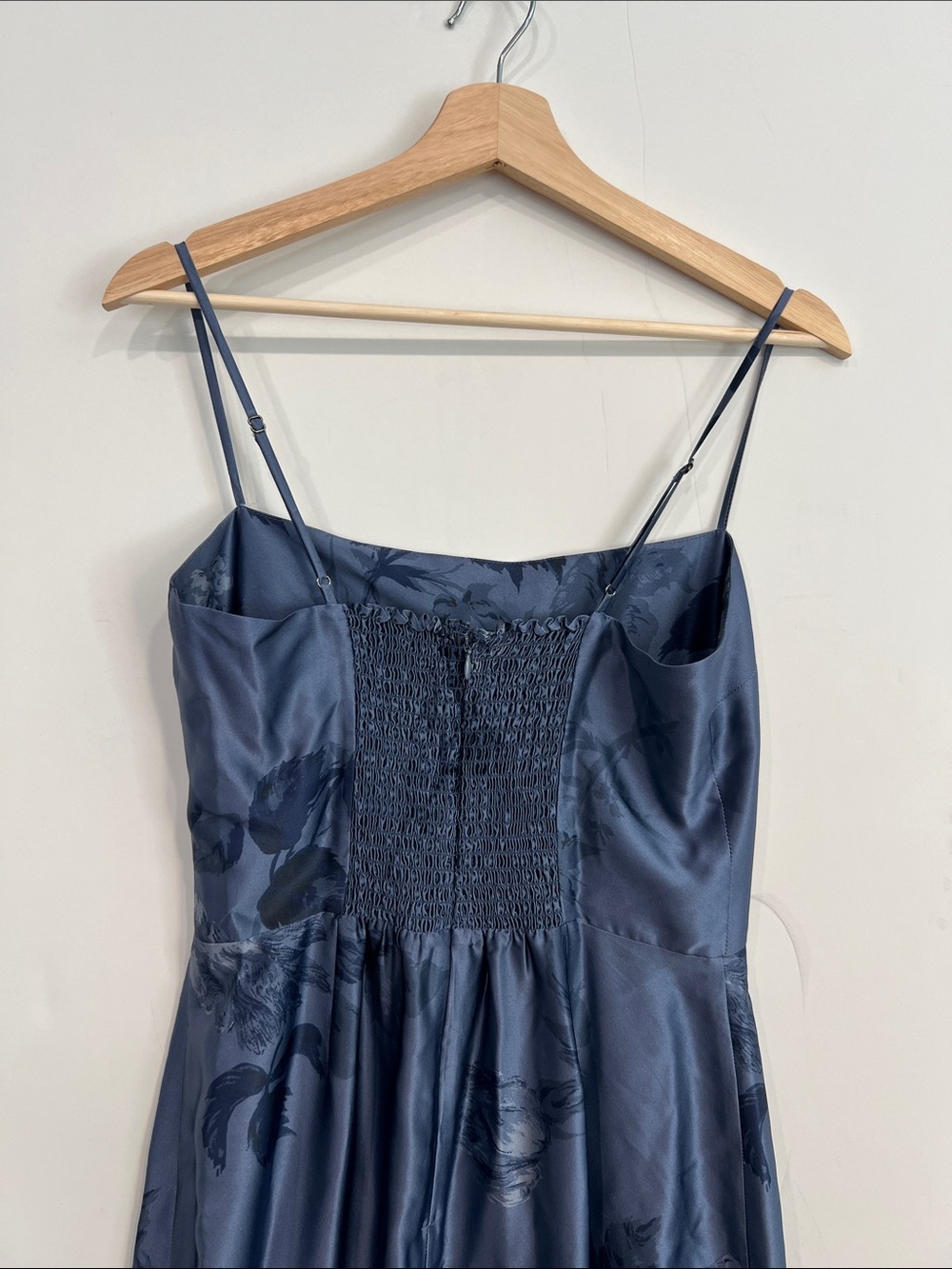 Reformation Blue Floral Satin Slip Gown - Picture 12 of 16